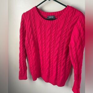 Lands' End Women's Vibrant Pink Drifter Cable knit Sweater small